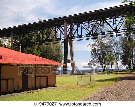 Stock Photo -  Big Island, Island of Hawaii, HI, Hawaii, Northern Hawaii, Hamakua Coast, Kolekole Beach Park, bridge, Rt 19. Fotosearch