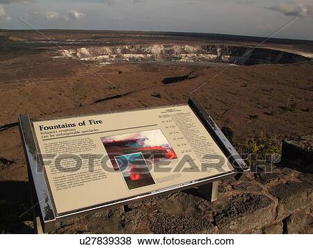Stock Photo -  Big Island, Island of Hawaii, HI, Hawaii, Hawaii Volcanoes National Park, Kilauea Caldera, volcano, Kilauea Overlook. Fotosearch