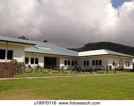 Stock Photograph -  Big Island, Island of Hawaii, HI, Hawaii, Northern Hawaii, Waimea, Keck Observatory. Fotosearch