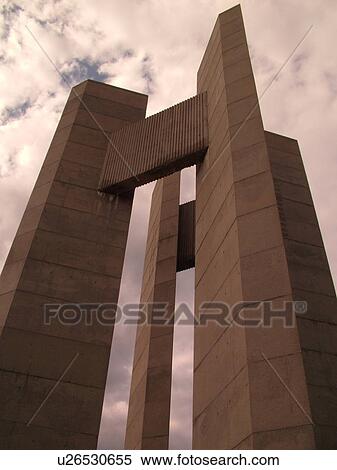 Stock Photography -  Boissevain, Canada, MB, Manitoba, International Peace Garden, Peace Tower, ND, North Dakota, USA, border. Fotosearch