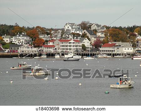 Booth Bay Harbor, ME, Maine, fishing village, boats View Large Photo Image Stock Photo - Booth Bay Harbor, ME, Maine, fishing village, boats. Fotosearch