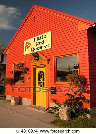 Picture -  Bottineau, ND, North Dakota, Little Red Rooster, store. Fotosearch