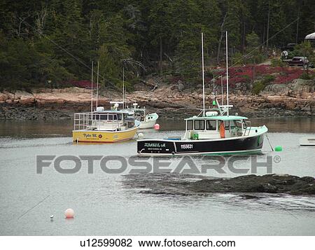 Bunker Harbor, ME, Maine, Mount Desert Island, Atlantic Ocean, Schoodic Peninsula, lobster boats View Large Photo Image Stock Image - Bunker Harbor, ME, Maine, Mount Desert Island, Atlantic Ocean, Schoodic Peninsula, lobster boats. Fotosearch