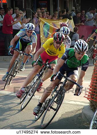 Picture -  Burlington, VT, Vermont, Green Mountain Stage Race, Criterium, men biking. Fotosearch