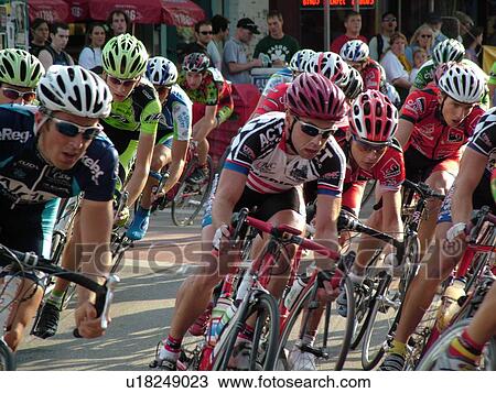 Stock Image -  Burlington, VT, Vermont, Green Mountain Stage Race, Criterium, men biking. Fotosearch