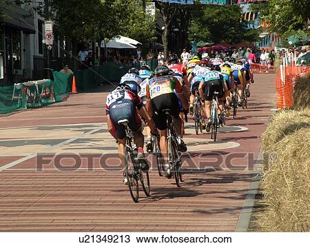 Stock Image -  Burlington, VT, Vermont, Green Mountain Stage Race, Criterium, men biking. Fotosearch