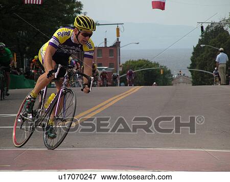 Stock Photo -  Burlington, VT, Vermont, Green Mountain Stage Race, Criterium, man biking. Fotosearch