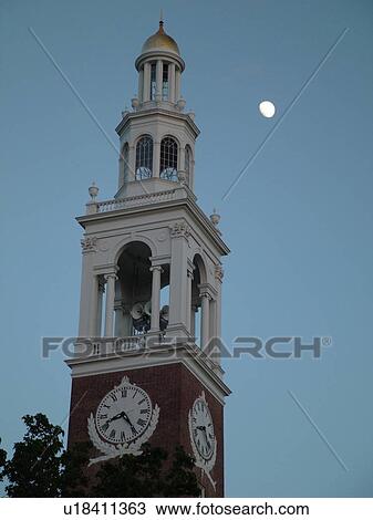 Burlington, VT, Vermont, Ira Allen Chapel, steeple, clock tower, moonrise, evening View Large Photo Image Stock Image - Burlington, VT, Vermont, Ira Allen Chapel, steeple, clock tower, moonrise, evening. Fotosearch