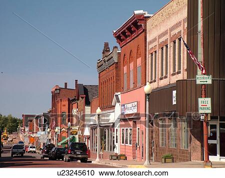 Stock Image -  Calumet, MI, Michigan, Historic Downtown. Fotosearch