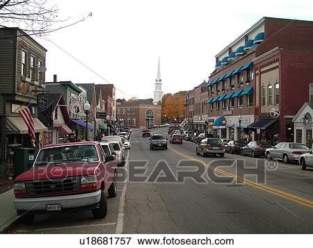 Stock Photo -  Camden, ME, Maine, Historic Downtown, Main Street. Fotosearch