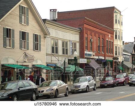 Stock Photograph -  Camden, ME, Maine, Historic Downtown, Main Street. Fotosearch