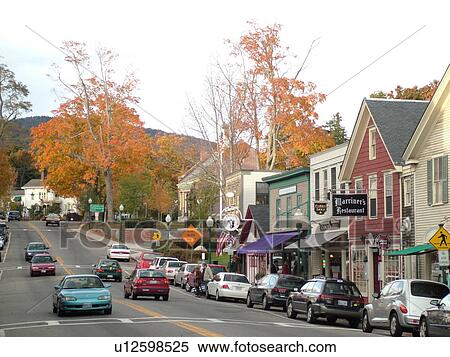 Stock Photography -  Camden, ME, Maine, Historic Downtown, Main Street. Fotosearch