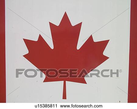 Stock Image -  Canada, MB, Manitoba, Canadian Flag, symbol, icon, maple leaf. Fotosearch
