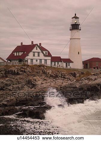 Cape Elizabeth, ME, Maine, Portland Head Light Lighthouse, Fort Williams Park View Large Photo Image Stock Image - Cape Elizabeth, ME, Maine, Portland Head Light Lighthouse, Fort Williams Park. Fotosearch