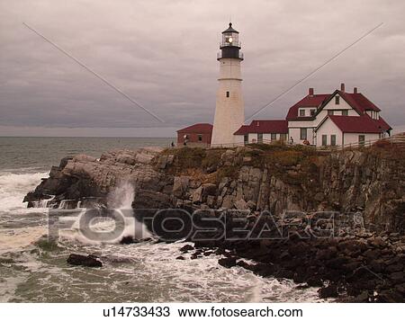Cape Elizabeth, ME, Maine, Portland Head Light Lighthouse, Fort Williams Park View Large Photo Image Stock Image - Cape Elizabeth, ME, Maine, Portland Head Light Lighthouse, Fort Williams Park. Fotosearch