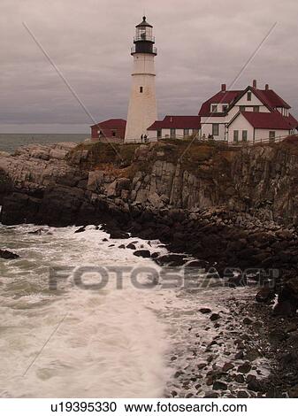 Cape Elizabeth, ME, Maine, Portland Head Light Lighthouse, Fort Williams Park View Large Photo Image Stock Image - Cape Elizabeth, ME, Maine, Portland Head Light Lighthouse, Fort Williams Park. Fotosearch