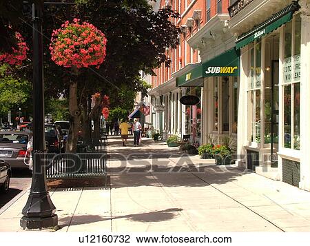 Stock Image -  Cazenovia, NY, New York, downtown, Albany Street. Fotosearch