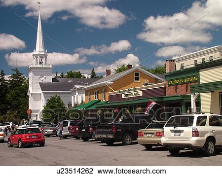 Stock Image -  Cazenovia, NY, New York, downtown. Fotosearch