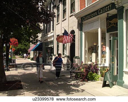 Stock Photo -  Cazenovia, NY, New York, downtown, Albany Street. Fotosearch