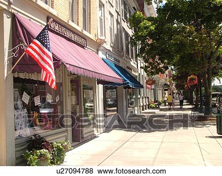 Cazenovia, NY, New York, downtown, Albany Street View Large Photo Image Stock Photo - Cazenovia, NY, New York, downtown, Albany Street. Fotosearch