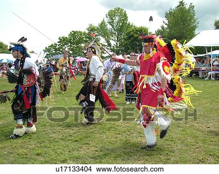 Picture -  Charlotte, VT, Vermont, Intertribal Pow-Wow, ceremony, tribal gathering, dance. Fotosearch