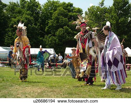 Picture -  Charlotte, VT, Vermont, Intertribal Pow-Wow, ceremony, tribal gathering, dance. Fotosearch