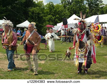 Stock Image -  Charlotte, VT, Vermont, Intertribal Pow-Wow, ceremony, tribal gathering, dance. Fotosearch