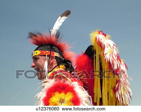 Stock Image -  Charlotte, VT, Vermont, Intertribal Pow-Wow, ceremony, tribal gathering. Fotosearch