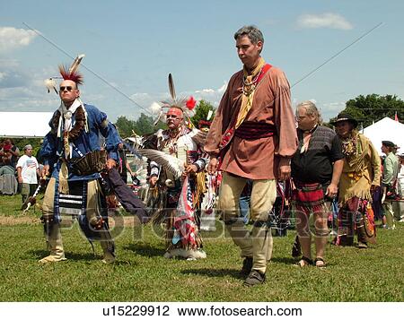 Stock Image -  Charlotte, VT, Vermont, Intertribal Pow-Wow, ceremony, tribal gathering, dance. Fotosearch