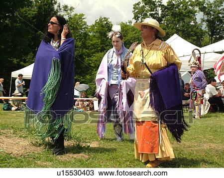 Stock Image -  Charlotte, VT, Vermont, Intertribal Pow-Wow, ceremony, tribal gathering, dance. Fotosearch