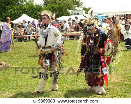 Stock Image -  Charlotte, VT, Vermont, Intertribal Pow-Wow, ceremony, tribal gathering, dance. Fotosearch