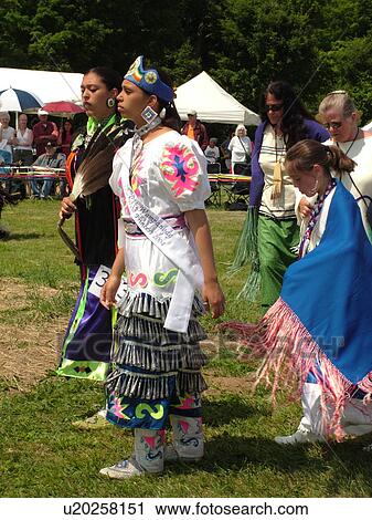 Stock Image -  Charlotte, VT, Vermont, Intertribal Pow-Wow, ceremony, tribal gathering, dance. Fotosearch