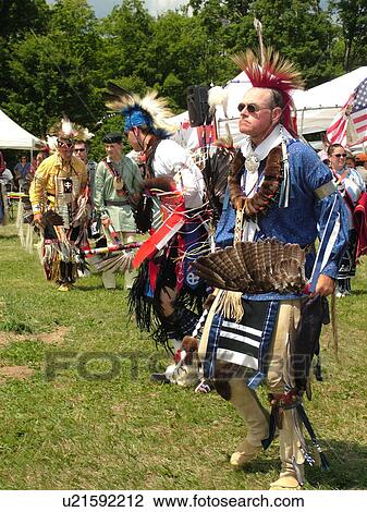 Stock Image -  Charlotte, VT, Vermont, Intertribal Pow-Wow, ceremony, tribal gathering, dance. Fotosearch
