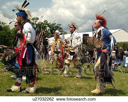 Stock Image -  Charlotte, VT, Vermont, Intertribal Pow-Wow, ceremony, tribal gathering, dance. Fotosearch