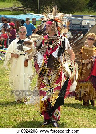 Stock Photo -  Charlotte, VT, Vermont, Intertribal Pow-Wow, ceremony, tribal gathering, dance. Fotosearch