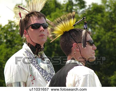 Stock Photo -  Charlotte, VT, Vermont, Intertribal Pow-Wow, ceremony, tribal gathering. Fotosearch