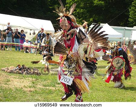 Stock Photo -  Charlotte, VT, Vermont, Intertribal Pow-Wow, ceremony, tribal gathering, dance. Fotosearch