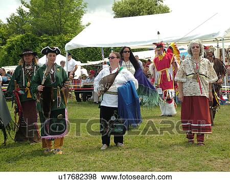 Stock Photo -  Charlotte, VT, Vermont, Intertribal Pow-Wow, ceremony, tribal gathering, dance. Fotosearch