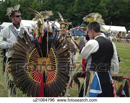 Stock Photograph -  Charlotte, VT, Vermont, Intertribal Pow-Wow, ceremony, tribal gathering. Fotosearch