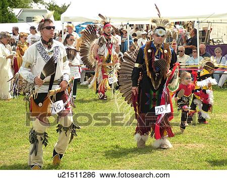 Stock Photograph -  Charlotte, VT, Vermont, Intertribal Pow-Wow, ceremony, tribal gathering, dance. Fotosearch