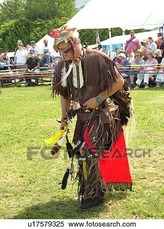 Stock Photography -  Charlotte, VT, Vermont, Intertribal Pow-Wow, ceremony, tribal gathering, dance. Fotosearch