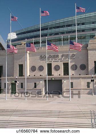 Picture -  Chicago, IL, Illinois, Windy City, Burnham Park, Soldier Field, NFL, Football, Chicago Bears. Fotosearch