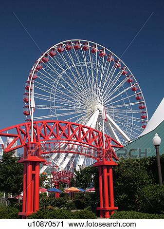 Chicago, IL, Illinois, Windy City, Navy Pier, ferris wheel View Large Photo Image Stock Image - Chicago, IL, Illinois, Windy City, Navy Pier, ferris wheel. Fotosearch