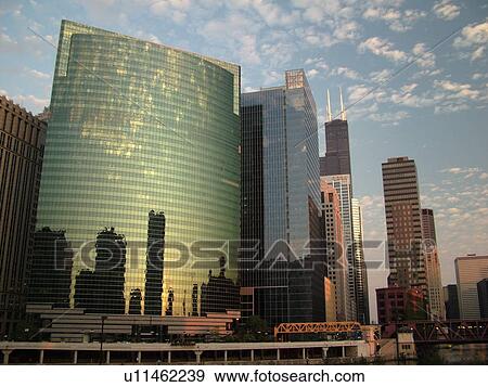 Chicago, IL, Illinois, Windy City, Downtown, skyline View Large Photo Image Stock Photo - Chicago, IL, Illinois, Windy City, Downtown, skyline. Fotosearch