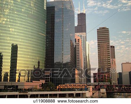 Chicago, IL, Illinois, Windy City, Downtown, skyline View Large Photo Image Stock Photo - Chicago, IL, Illinois, Windy City, Downtown, skyline. Fotosearch