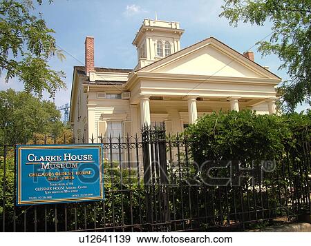 Stock Photo -  Chicago, IL, Illinois, Windy City, Clarke House Museum, Chicago's Oldest House 1836, Glessner House Museum. Fotosearch