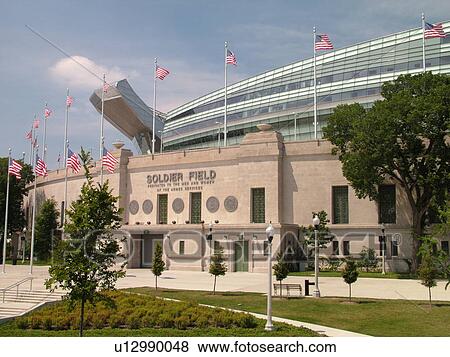 Stock Photo -  Chicago, IL, Illinois, Windy City, Burnham Park, Soldier Field, NFL, Football, Chicago Bears. Fotosearch