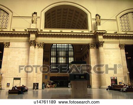 Stock Photo -  Chicago, IL, Illinois, Windy City, Downtown, Union Station, interior. Fotosearch