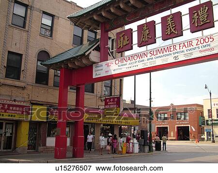 Chicago, IL, Illinois, Windy City, Chinatown, gateway, entrance View Large Photo Image Stock Photo - Chicago, IL, Illinois, Windy City, Chinatown, gateway, entrance. Fotosearch