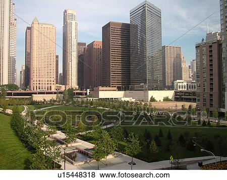 Stock Photo -  Chicago, IL, Illinois, Windy City, Downtown, skyline. Fotosearch
